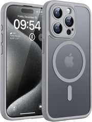 TOCOL for iPhone 17 Pro Case 6.3-Inch, Upgraded Camera Protection, Built-in Ring, Compatible with MagSafe, Shockproof Non-slip Translucent Matte Phone Case, Dark Blue - Silver iPhone 15 Pro