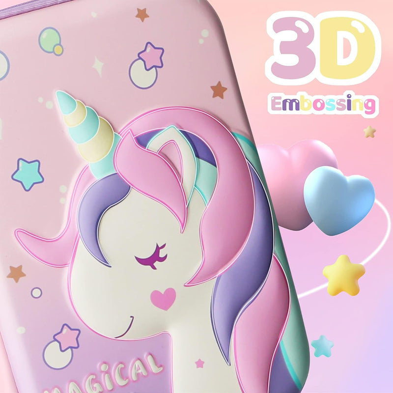 Pencil Case For Girls, Cute Kids, Unicorn Pouch Storage Large Capacity, Kawaii Toddler Pink Portable Bag