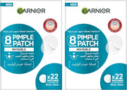 Garnier SkinActive Invisible Pimple Patch for Zits Cover, Fast Clear 8 Hours, Spot Stickers for face, (22 Patches), Invisible Under Makeup, with Hydrocolloid, in 2 sizes, made in Korea - Pack of 2