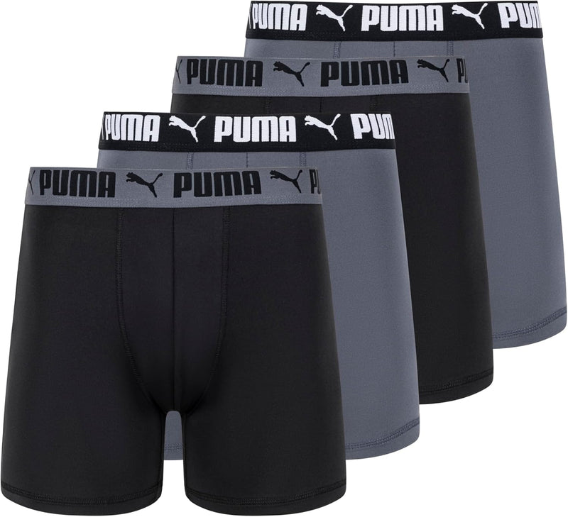 mens 4 Pack Active Stretch Boxer Briefs Boxer Briefs - Black/Grey