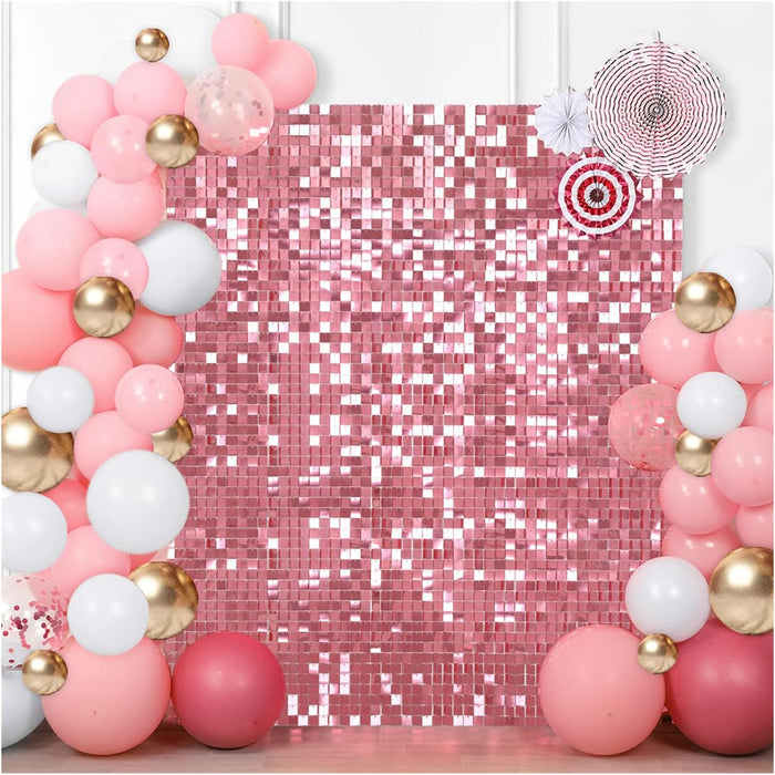 LuoluoHouse Shimmer Wall Panel Sequin Backdrop Panels 12 Packs-Iridescent Silver Backdrop for Graduation Anniversary Backdrop Wall Backdrops Engagement Decoration