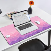Kawaii Mouse Pad Desk Gaming Accessories Cute Clouds Xxl Mouse Pad Pink Anime Office Decor Desk Mousepad Large, 31.5x15.7in Extended Keyboard Mousepad For Desk Girl With Stitched Edges Non-Slip Rubber - B-lovely Pink