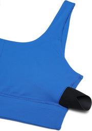 CRZ YOGA Womens Butterluxe U Back Sports Bra - Scoop Neck Padded Low Impact Workout Yoga Bra with Built in Bra