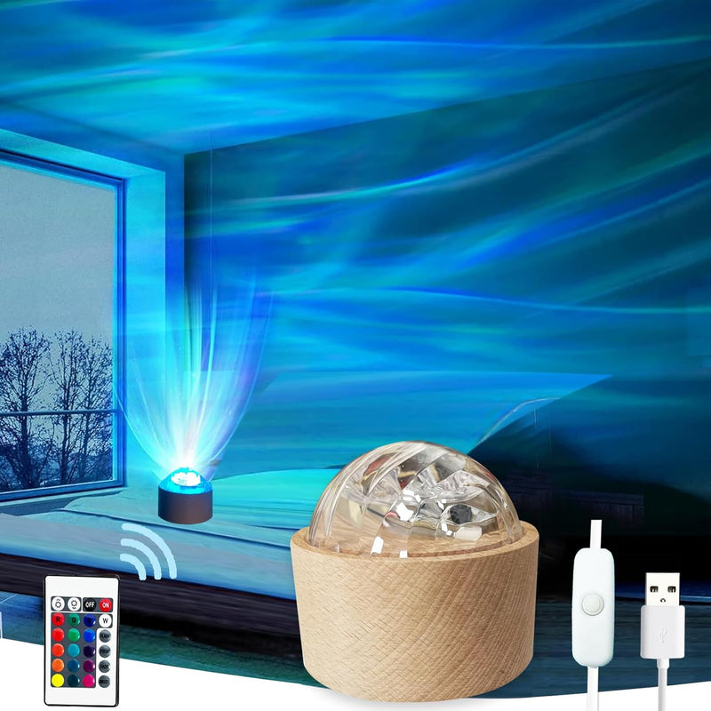 Northern Lights Aurora Projector Light, Aatezel Dynamic Rotating Night Light,16 Color Changing Crystal Table Lamp with Remote,Dimmable Aurora Light Projector Ceiling Lights for Bedroom Wall Decor Gift