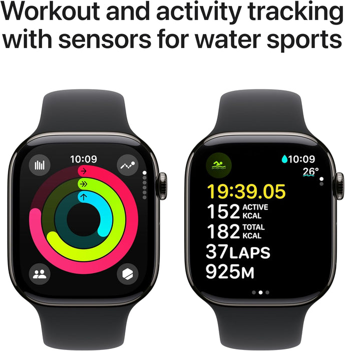 Apple Watch Series 10 GPS + Cellular 46 mm Smartwatch with Gold Titanium Case with Gold Milanese Loop - M/L. Fitness Tracker, ECG App, Always-On Retina Display, Carbon Neutral