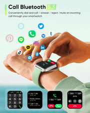 Fitpolo Smart Watch for Women Android & iPhone, Alexa Built-in [1.8" HD Screen] IP68 Waterproof Fitness Watch with Bluetooth Call (Answer/Make), Heart Rate/Sleep/SpO2 Monitor, 105 Sports Trackers