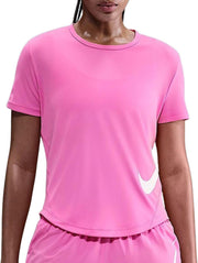 Womens Tempo Swoosh Dri-FIT Short Sleeve TEES AND T-SHIRTS (pack of 1) - PLAYFUL PINK/(WHITE)