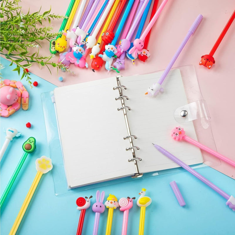 50 Pack Cute Cartoon Pens Animal Writing Pens 0.5 mm Assorted Styles Pens Stationery for Office School Student Kids Present,Classroom, Party Favors, Goodie Bags Fillers, Birthday Day Gifts and Prize