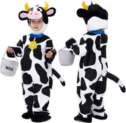 Spooktacular Creations Unisex Baby Cow Costume Jumpsuit Outfit with Milking Bucket for Infant Child Boys and Girls