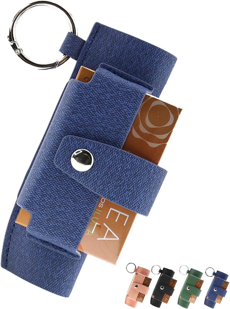 Keminsung Case Compatible with IQOS Protective Case (Compatible with Iluma One/Compatible with Iluma i One) Accessories Starter Set Leather Case Protective Cap with Cigarette Case, blue
