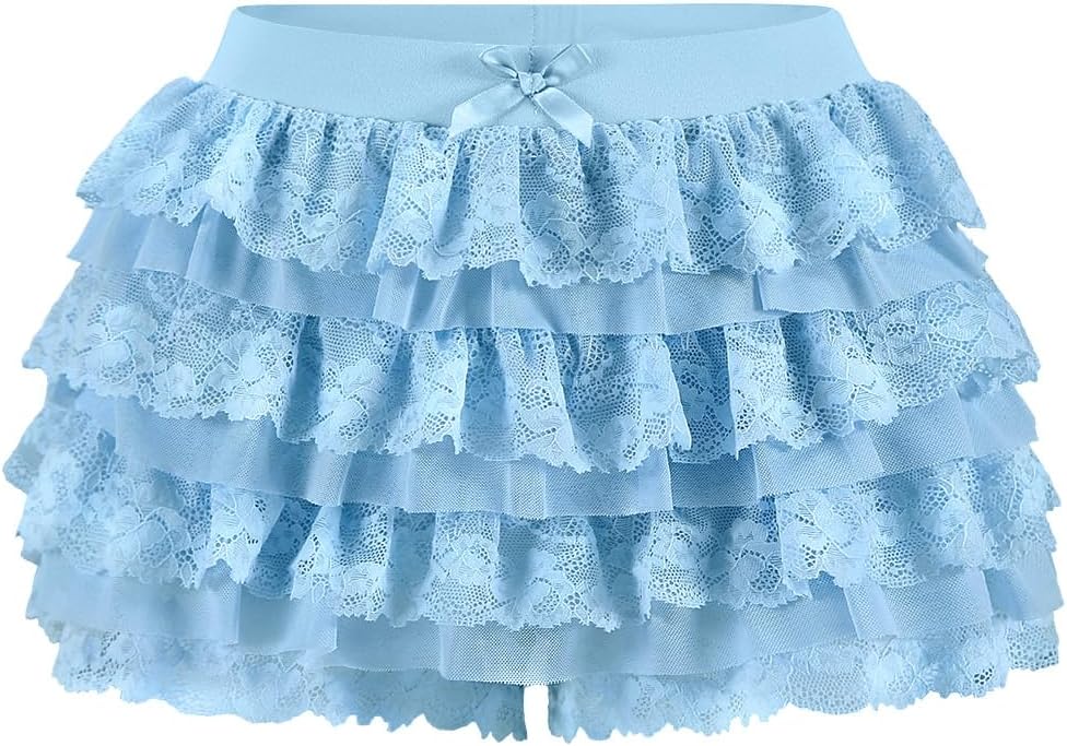 Women Y2K Lace Multi-Layered Bloomers, Lolita Ruffle Shorts, Sexy Short Pumpkin Pants, Elastic Waist Sweet Pettipants – image 5