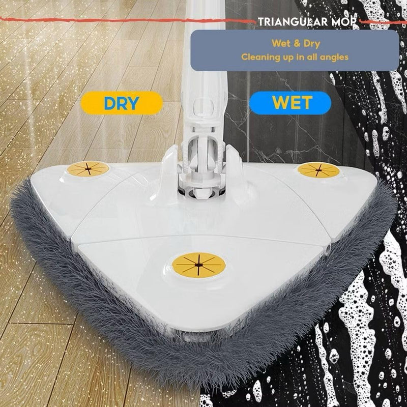 Floret 360 Triangle Mops for Floor, Push-Pull Automatic Self Squeezing Mop,Microfiber Dust Flat Cleaning Kitchen Mops for Floor Wall Window