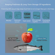 Vacuum Sealer Machine, Food Saver Vacuum Sealer Machine, Seal A Meal Vacuum Sealer Machine, Automatic Dry & Moist Food Modes, Waterproof/Easy to Clean/Portable Design, 15 Sealing Bags Included