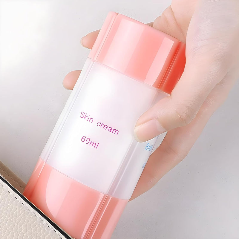 JIALTO 60 ML Refillable Shampoo Cream Lotion Storage Plastic Container Bottle, 3 in 1, Essential Travel Accessories for Women & Men, Convenient Cosmetic Organizer (3 Compartment 60 ML, Pink)