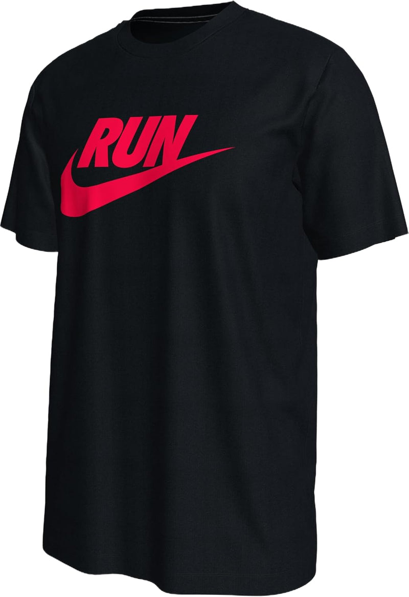 Mens Dri-FIT Run Swoosh TEES AND T-SHIRTS (pack of 1) - BLACK/(BRIGHT CRIMSON)