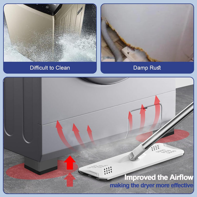 4Pcs Anti Vibration Pads for Washing Machine, Stops Washer Dryer Moving, Prevents Noise, Vibration Transfer, Antivibration Stabilizer Support Feet Mat Suitable for Most Furniture (Increase1.8in)