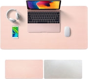 Sky-Touch Desk Pad Leather Computer Mouse Pad Office Desk Mat Extended Gaming Mouse Pad, Non-Slip Waterproof Dual-Side Use Desk Mat Protector 80 x 40cm, (Pink/White) - Pink/White-new 80 x 40 cm