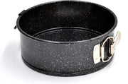 Prestige Granite Stone Springform Cake Round Pan 18 CM Non-Stick Bakeware Carbon Steel Leakproof Baking Tin Black-PR48782 - 7 inch