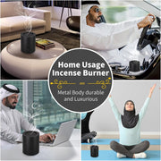 Rotating flip Electric Incense Burner bakhoor Portable USB Charging Smart Electronic Aromatherapy Machine (Special Coal briquettes Charcoal Fragrance)
