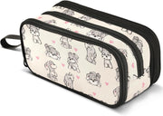 Pencil Case Large Capacity Pen Pouch Makeup Bag, with 3 Compartments Pen Holder, G05, Make-Up Pouch - G05