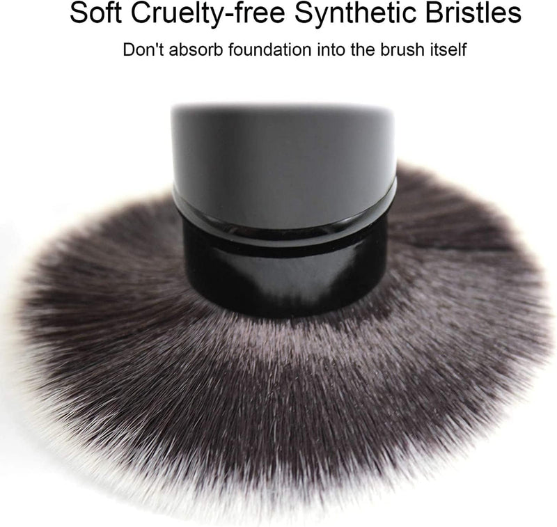 Arabest Retractable Foundation Makeup Brush, Travel Kabuki Makeup Brush for Foundation, Portable Liquid Foundation Brush with Cover Perfect for Blending Liquid, Cream or Flawless Powder Cosmetics