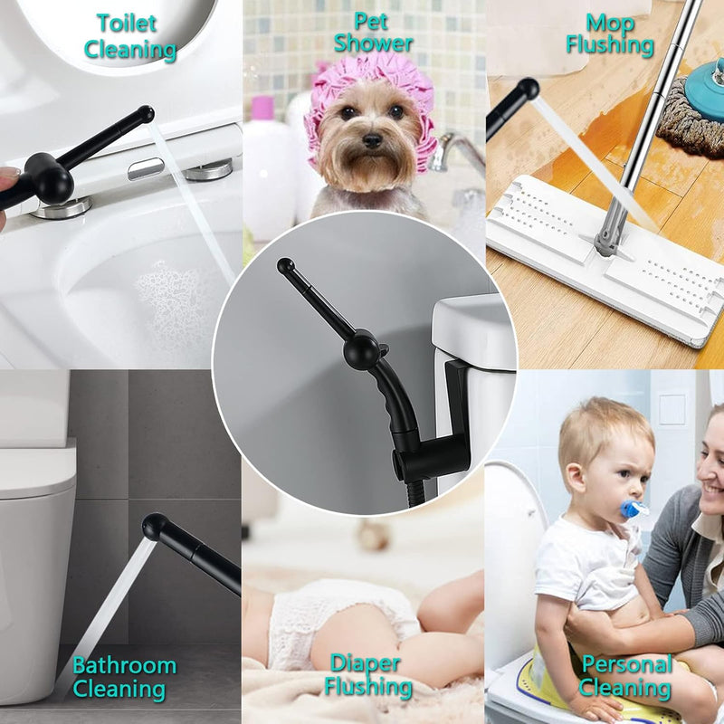 BARROCK All Metal Stainless Steel Hand Held Bidet Sprayer for Toilet, High Pressure Sprayer Head Brushed Gold