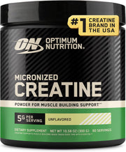 Optimum Nutrition (ON) Micronized Creatine Monohydrate Powder for Muscle Building Support - Unflavored, 300 Grams, 60 Servings - Package May Vary - 300 g