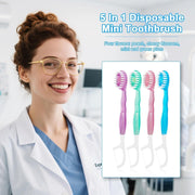 SKY-TOUCH 5 in 1 Toothbrush & Floss, 26Pcs mini toothbrushes with Toothpaste, All in one Oral Care on The go, 5 in 1 mini Brush, Toothpaste and Floss, Disposable Travel Toothbrush Set