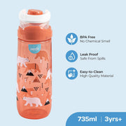 Kids Water Bottle Portable 735ml for Indoor & Outdoor Activities: TravelPicnicsHikingschoolsports Spill ProofBreak ResistantBPA Free Dishwasher Safe, OdorFree Red