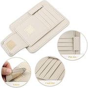 ZeeSquare Car Tissue Holder Organizer (Beige) – Compact PU Leather Tissue Box Holder for Car Sun Visor, Seatback or Dashboard – Car Accessories Interior Tissue Box Case