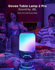 Table Lamp 2 Pro x Sound by JBL, Bedside Lamp with Bluetooth Speaker Music-Light Sync,16 Music Modes,100+ Scene Modes,Work with Alexa & Matter, Rechargeable Night Light,Wireless Portable
