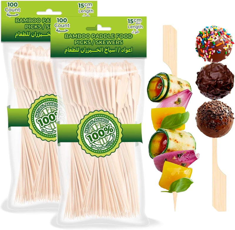 PESCADOR Fruit Picks (Short Fork, 100 Count) - Long Paddle 200 Count