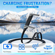 2 in 1 Invisible Stand Charger Cable, 240W Fast Charging Cable for Built-in Phone, 2M Braided Type C Cable with Foldable Stand for Smartphones/Tablets2M Long