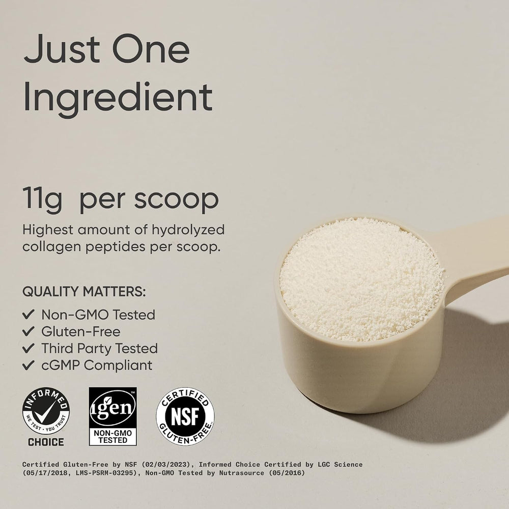 Grass-Fed, Certified Paleo Friendly, Non-GMO and Gluten-Free Unflavored Collagen Peptides Powder (16 oz) pack may vary