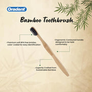 Eco Adult Bamboo Toothbrush Medium Black 1's Biodegradable Bamboo Handle Made with Plant-Based Filaments Gentle on Gums and Enamel BPA Free