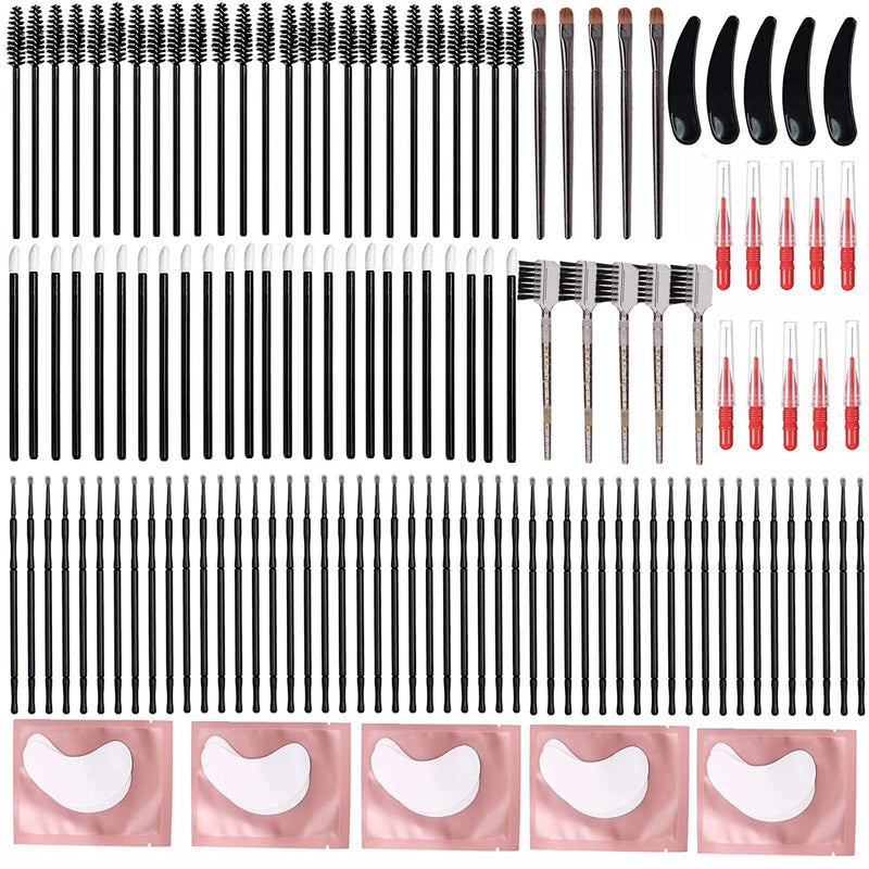 Lash Lift And T-i-n-t Tools, Lash Lifting Supplies, Brow Lamination Brushes, DIY Eyelash Perm Accessories At Home, Portable Brush Kit With Eye Pads All in one Individual 5 packs For Professional Use