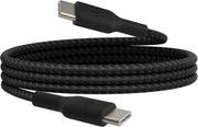 Belkin Fast Charge braided USB C to fast charger cable, USB type C charger cable fast charging for iPhone 15, Samsung Galaxy S23, Google Pixel, iPad, MacBook, Nintendo and more - 1m, Black - 1M Black