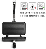 KASTWAVE Non-Stick Sandwich Maker and Panini Press for Grilling Delicious Sandwiches, Aluminum Flip Pan for Home and Camping Cooking
