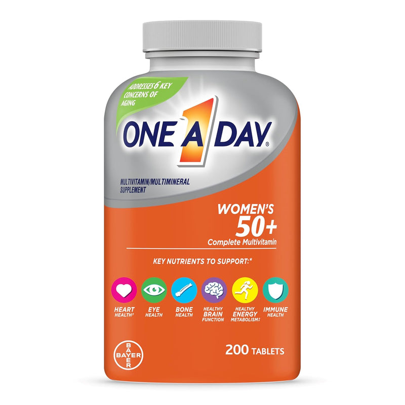 ONE A DAY Womenâ€™s 50+ Healthy Advantage Multivitamins, Supplement with Vitamins A, C, E, B1, B2, B6, B12, Vitamin D and Calcium, 200 Count