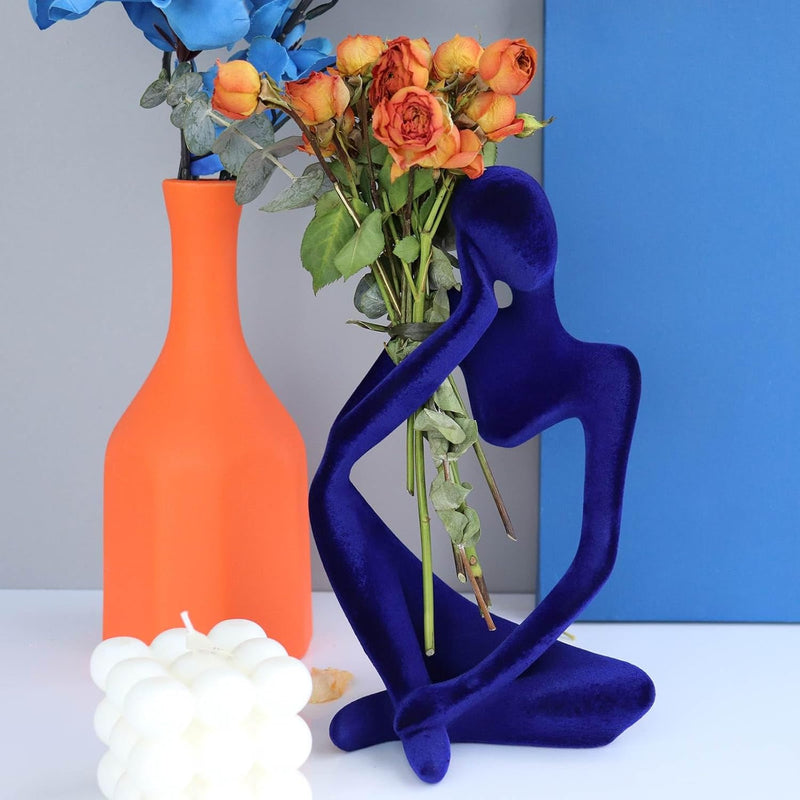 Thinker Statues and Sculptures, Sandstone Resin Thinker Statue Ornaments, Abstract Style Sculptures, Housewarming Gifts, Housewarming Decorations, Living Room Dining Desk Decorations (Right, Small)