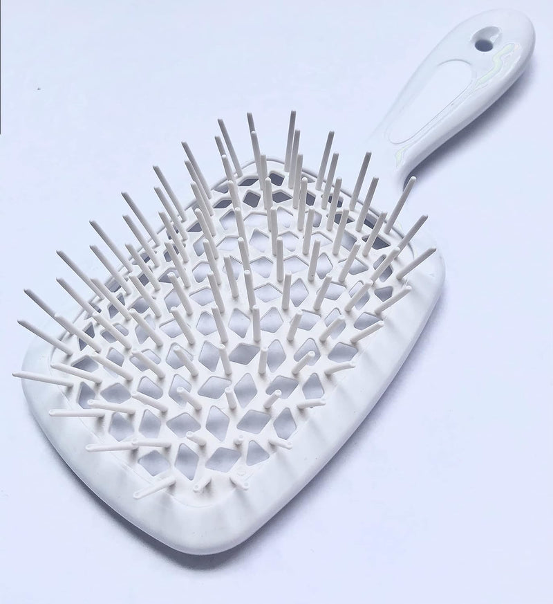 ALANX Detangler Hairbrush ï¼ŒMassage Curl Combï¼ŒDetangling Hair Brush for Women, Girls and Kids for Wet, Dryï¼ŒFine, Curly, Thick and Long Hair (WHITE/YELLOW)