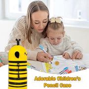 Little Bee Pencil Case 2 in 1, Kawaii Pen Case Soft Silicone, Cute Yellow Bee Table Pen Holder Pouch Pencil Case with Zipper for School Students Teens Girls Boys, Portable, Lightweight, Durable