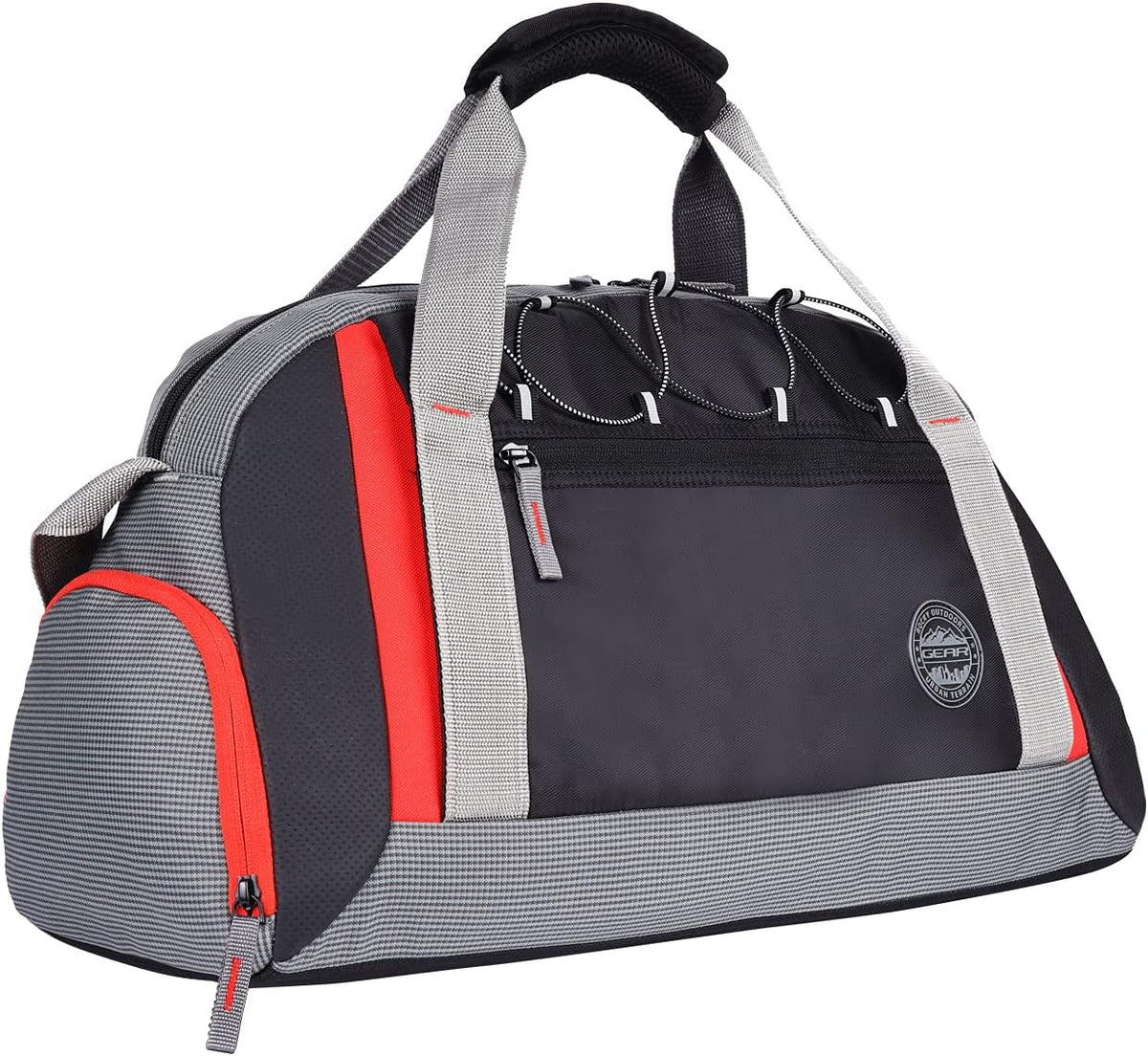 Yoga 30L Medium Water Resistant Travel Duffle Bag/Gym Bag/Sports Duffle for Men/Women(Grey-Black-Orange) – image 2