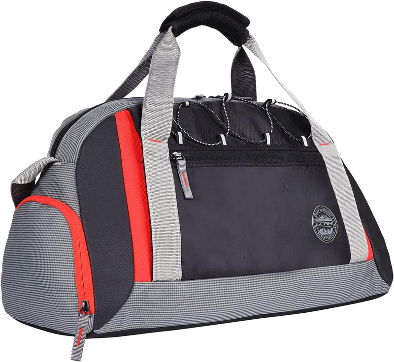 Yoga 30L Medium Water Resistant Travel Duffle Bag/Gym Bag/Sports Duffle for Men/Women(Grey-Black-Orange)