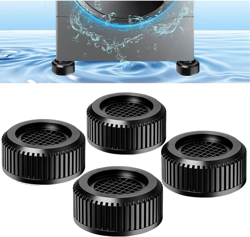 Anti Vibration Pads for Washing Machine,Shock and Noise Cancelling Washer Dryer Support Feet Mat, Washing Machine Stabilizer Anti Slip Stops Moving Protect The Floor (4pcs Square)