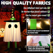 3 Pack Hanging Ghosts Halloween Decorations Outdoor, 23.6" Glowing Halloween Ghosts with Witch Hat, DIY Expressions Light up Ghost Kit for Yard Patio Garden Tree Outside