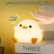 DoDo Duck Night Light, Cute Duck Lamp, Soft Silicone Dimmable Nursery Night Light, Touch Control & Rechargeable Night Lamp for Girls & Boys Bedroom, Living Room - Duck Shape