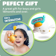 TERRIFI Baby Bath Toys, 3 Pcs Wind Up Duck Bathtub Toys for Toddlers 1-3 Years Old, Floating Pool Games, Water Toys for Swimming for Boys and Girls