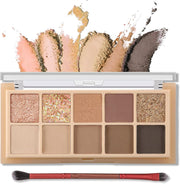 10 Colors Eyeshadow palette with Brush,eye shadow,makeup palette, Long-Lasting Waterproof,eye makeupMatte Naked Eye Shadow, Ultra-Blendable, Easy to use, Professional Matte, Rose Pink - 02 Sunset Color