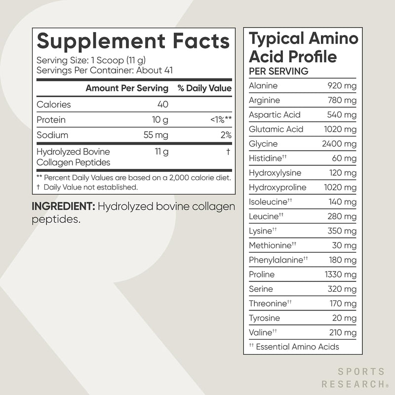 Grass-Fed, Certified Paleo Friendly, Non-GMO and Gluten-Free Unflavored Collagen Peptides Powder (16 oz) pack may vary